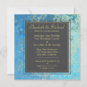 Elegant Blue Quartz Wedding Einladung (Rückseite)