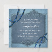 Elegant Blue Quinceanera Einladungen (Rückseite)