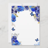 Elegant Blue Quinceañera Invitation Einladung (Rückseite)