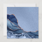 Elegant Blue Quinceñera, Blütenblättrige Blüten, B Einladung (Rückseite)