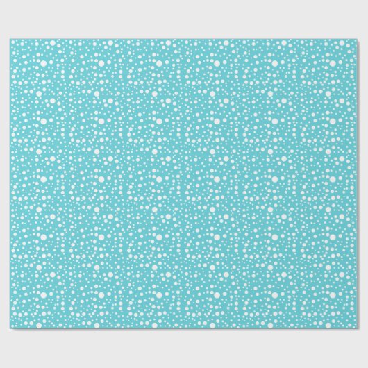 Elegant Blue Random Sized White Polka Dots Geschenkpapier (Flach)