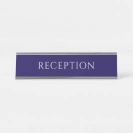 Elegant Blue Reception Desk Name Plate Schreibtischnamensplakette