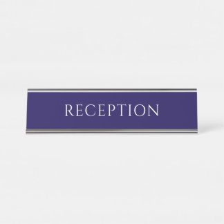 Elegant Blue Reception Desk Name Plate Schreibtischnamensplakette