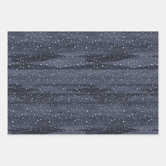 Elegant Blue Red Gray Snowy Berries Weihnachten Geschenkpapier Set (Vorderseite)