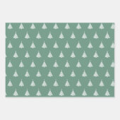 Elegant Blue Red Green Christmas Tree Muster Gesch Geschenkpapier Set (Vorderseite 2)