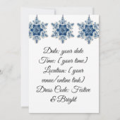 Elegant Blue & Red Holiday Invitation Invitation Einladung (Rückseite)