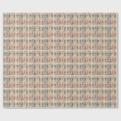 Elegant Blue & Red Nutcracker Geschenkpapier (Flach)