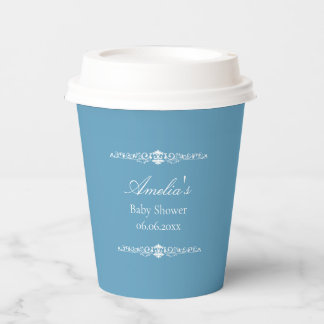 Elegant Blue Regency Style Baby Shower Pappbecher