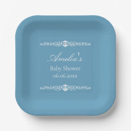 Elegant Blue Regency Style Baby Shower  Pappteller