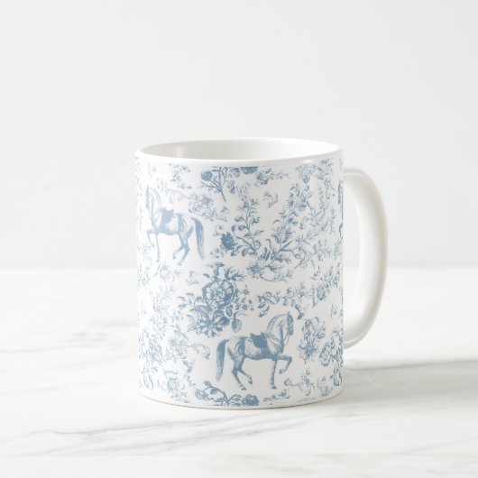 Elegant Blue Reittier Kaffeetasse (VorderseiteRechts)