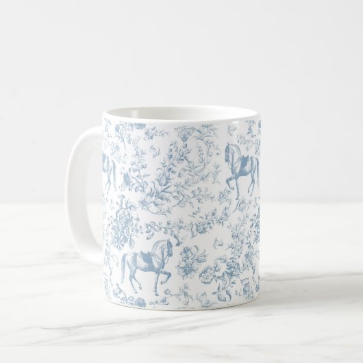 Elegant Blue Reittier Kaffeetasse (Vorderseite Links)