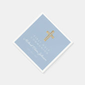 Elegant Blue Religious First Holy Communion Serviette (Ecke)