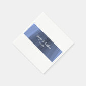 Elegant Blue Romantic Wedding Paper Napkin Serviette (Ecke)