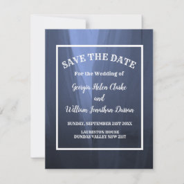 Elegant Blue Romantic Wedding Save the Date Einladung