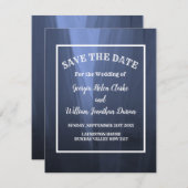 Elegant Blue Romantic Wedding Save the Date Einladung (Vorne/Hinten)