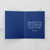 Elegant Blue Rose 100. Geburtstag Karte (Innenseite)