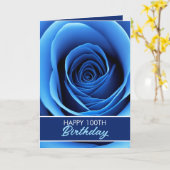 Elegant Blue Rose 100. Geburtstag Karte (Gelbe Blume)