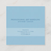 Elegant Blue Rose Floral Gold Frame Modern Powder Quadratische Visitenkarte (Rückseite)