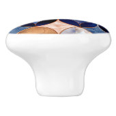 Elegant Blue + Rose Gold Geometric Pattern Keramikknauf (Seitenansicht)
