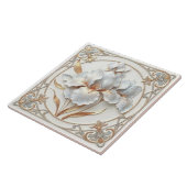 Elegant Blue Rose Gold Stylized Lilies Fliese (Seite)