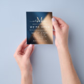 Elegant Blue Rose Gold Wir sind Open Salon Flyer (Gruppe)