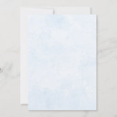 Elegant Blue Rose Grüne Taufe Christening Einladung (Rückseite)