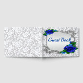 Elegant Blue Rose Wedding Guestbook Gästebuch (Voll)