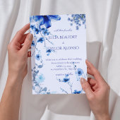 Elegant Blue Rose Wedding Invite Einladung