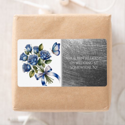 Elegant Blue Roses & Butterfly Silver Wedding (Insitu)