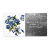 Elegant Blue Roses & Butterfly Silver Wedding (Vorne)