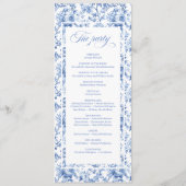 Elegant Blue Roses French Toile Wedding Program Programm (Rückseite)