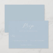 Elegant Blue RSVP Card Karte (Vorne/Hinten)