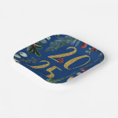 Elegant Blue Rustic 2025 New Years Holiday Card Pappteller (Gewinkelt)