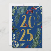 Elegant Blue Rustic 2025 Silvester Party Einladung (Vorderseite)