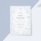Elegant Blue Safari Baby Shower Einladung