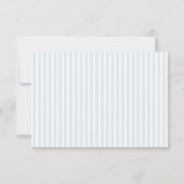 Elegant Blue & Sage Striped Wedding RSVP Karte (Rückseite)