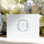 Elegant Blue & Sage  Wedding RSVP Card Karte