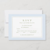 Elegant Blue & Sage  Wedding RSVP Card Karte (Vorderseite)