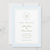 Elegant Blue & Sage Wedding  Save The Date (Vorderseite)