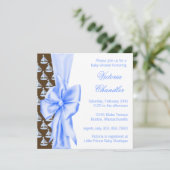 Elegant Blue Sailboat Baby Boy Dusche Einladung (Stehend Vorderseite)