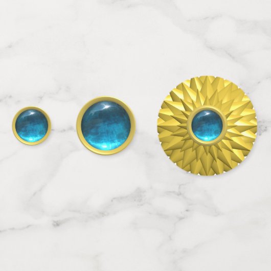 Elegant Blue Sapphire Gems Konfetti (Rückseiten)