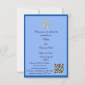 Elegant Blue Satin Grad Party Invite Enclosure (Rückseite)