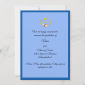 Elegant Blue Satin Graduation Announcement Einladung (Rückseite)