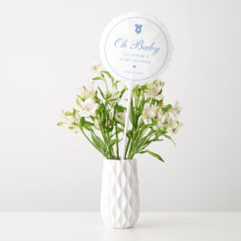 Elegant Blue Script Boys Baby Shower Ballon