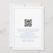 Elegant Blue Script QR Code Hochzeit Einladung (Rückseite)