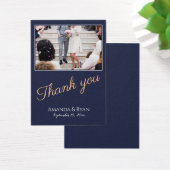 Elegant Blue Script Vielen Dank für Ihr Hochzeitst (Schreibtisch)