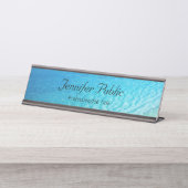 Elegant Blue Sea Waves Moderne Template Nature Schreibtischnamensplakette (Vorderseite )