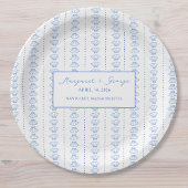 Elegant Blue Seashell Nautical Coastal Wedding Pappteller