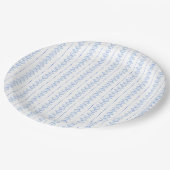 Elegant Blue Seashell Nautical Coastal Wedding Pappteller (Schrägansicht)