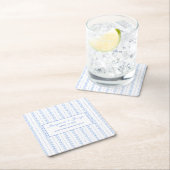 Elegant Blue Seashell Nautical Coastal Wedding Rechteckiger Pappuntersetzer (Vor Ort)